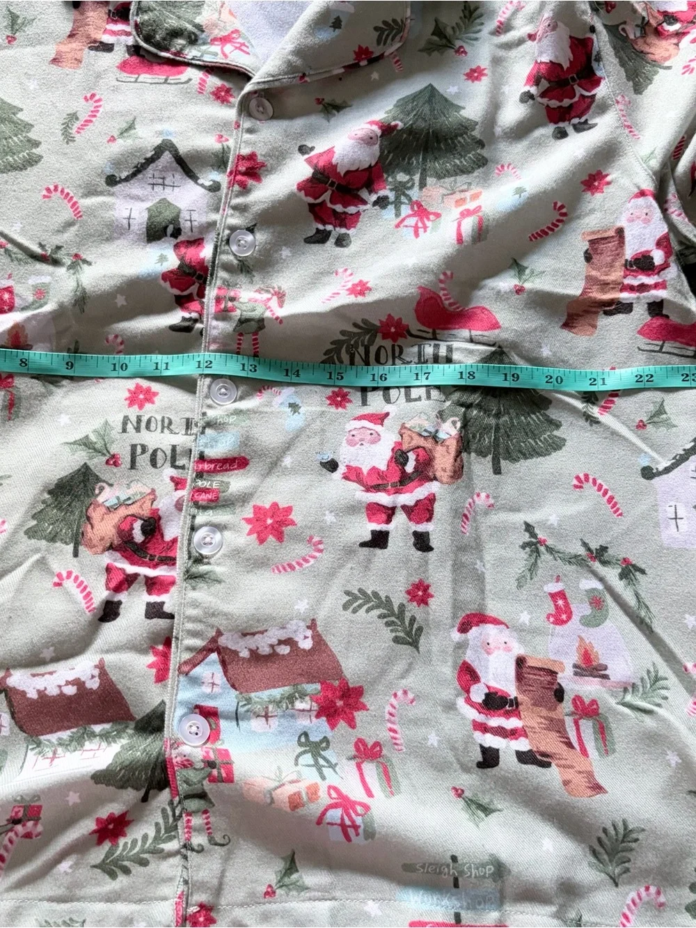 Pottery Barn Christmas Pajama Set Size L Adult North Pole Santa Flannel PJ